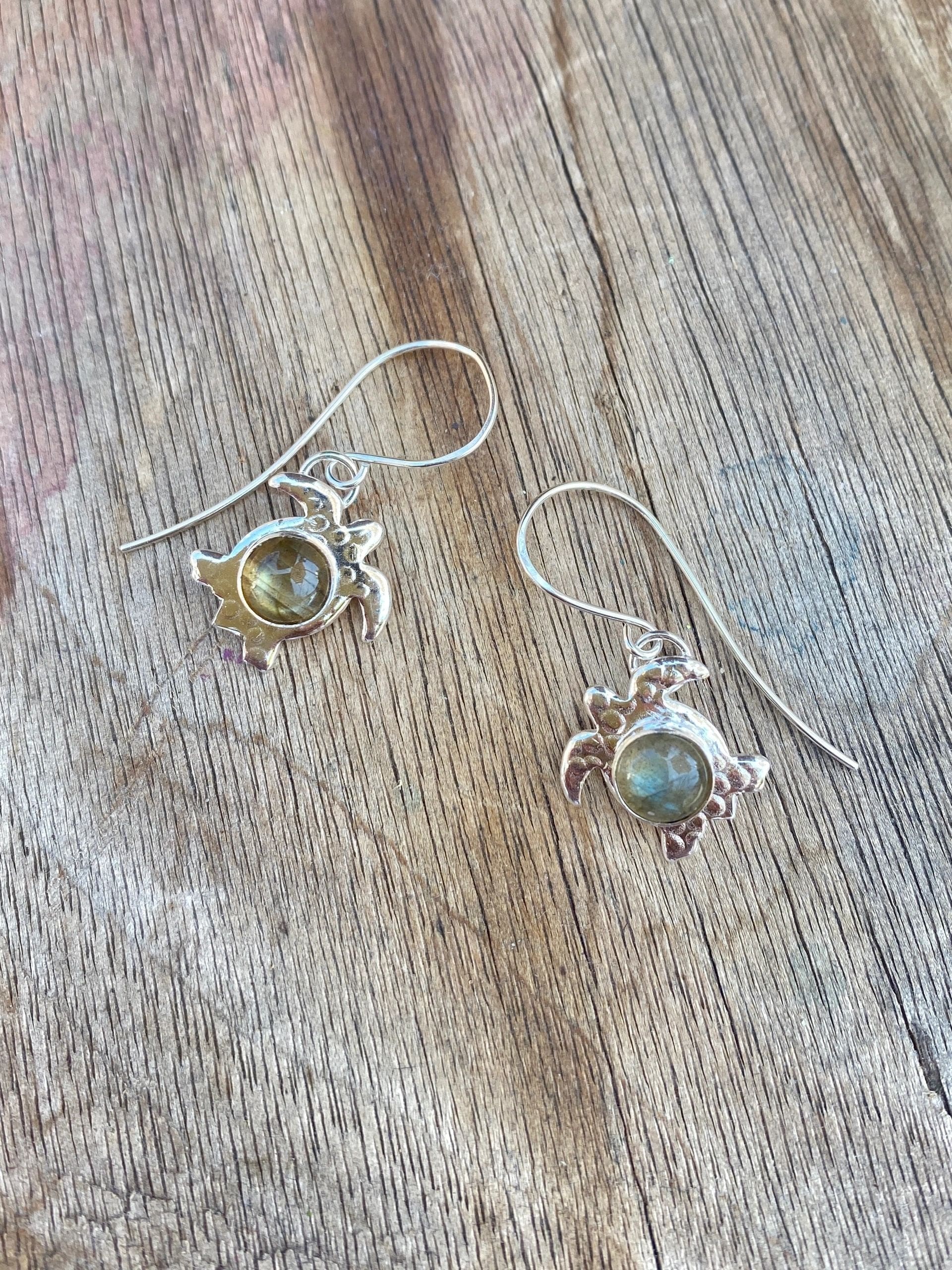 Turtle Labradorite Stone Sterling Earrings Amy Jahn