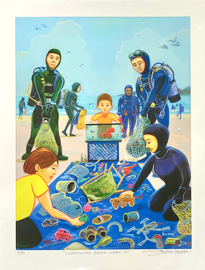 "Underwater Beach Clean Up" Limited Edition Print Stephen Holman Consignment