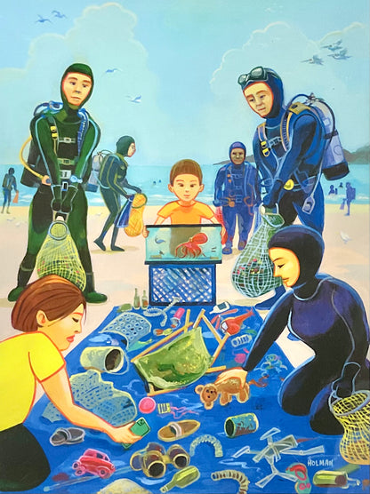 "Underwater Beach Clean Up" Limited Edition Print Stephen Holman Consignment