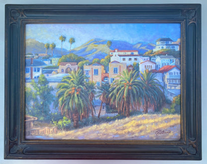 "Uphill Houses" Giclee Print EJ Williams Consignment Framed Giclee on CANVAS : 15" x 19"