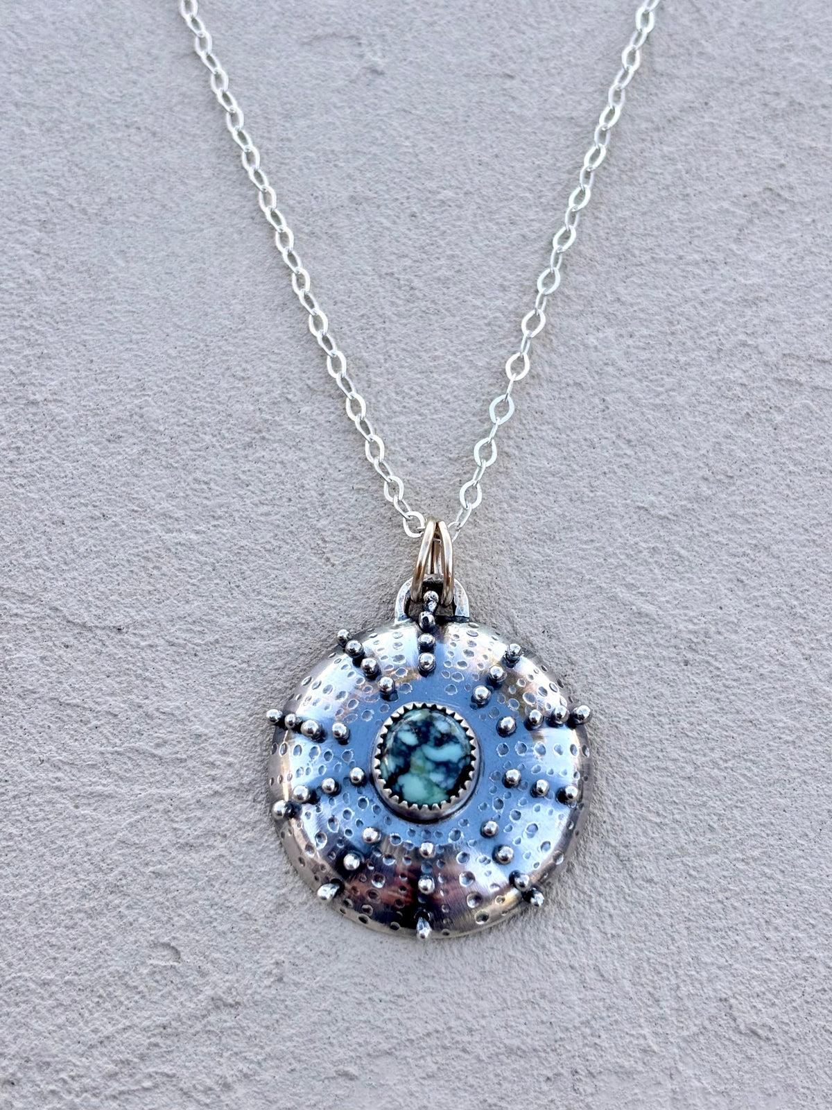 "Variscite Urchin" Sterling Necklace J. Anderson LTL Inventory