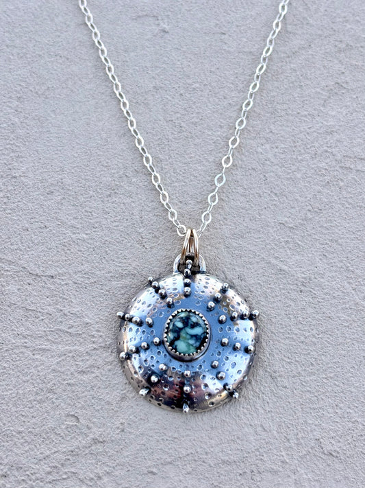 "Variscite Urchin" Sterling Necklace J. Anderson LTL Inventory
