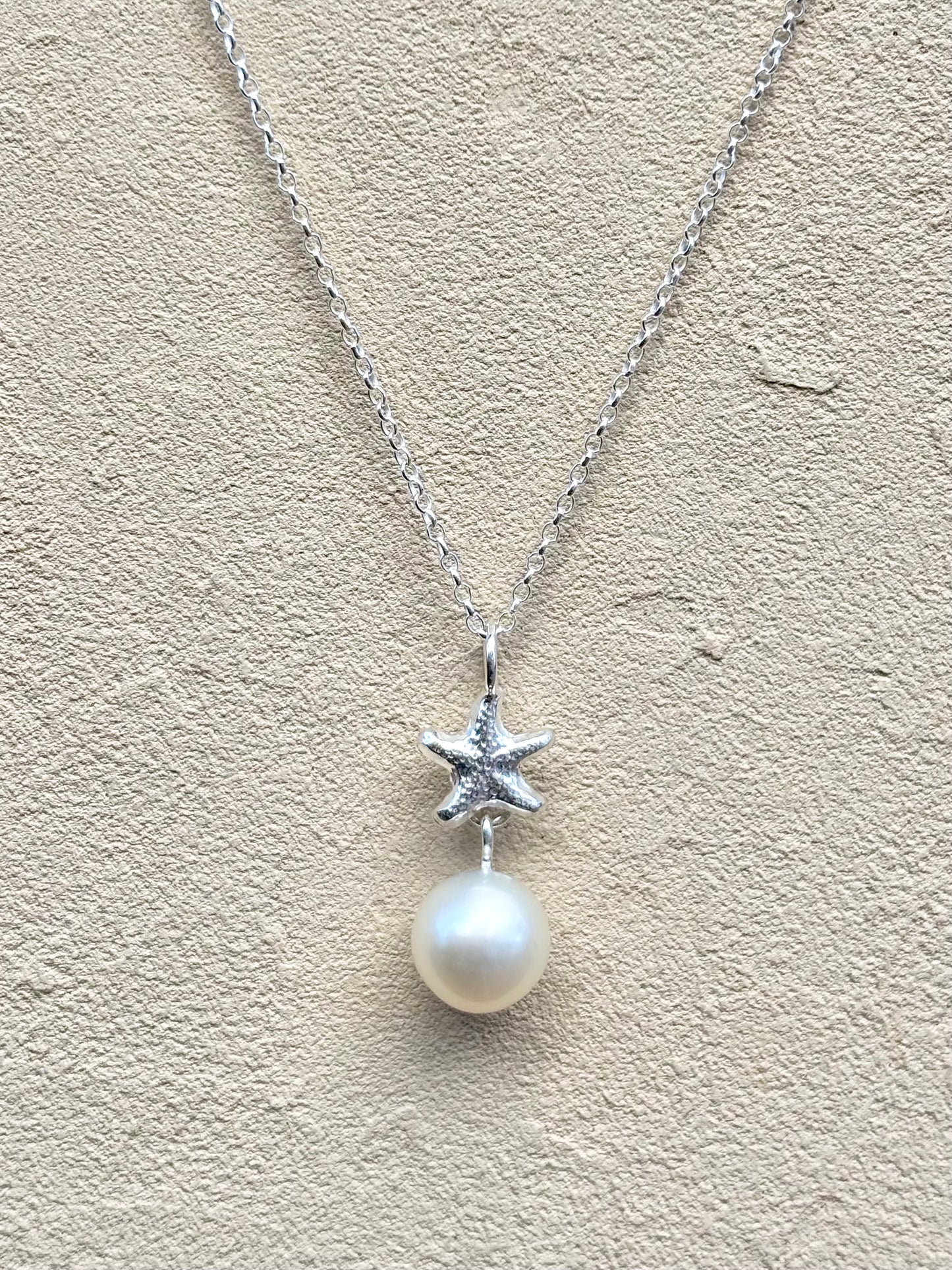 White South Sea Pearl with Sterling Charm Necklace Amy Jahn Consignment Sea Star