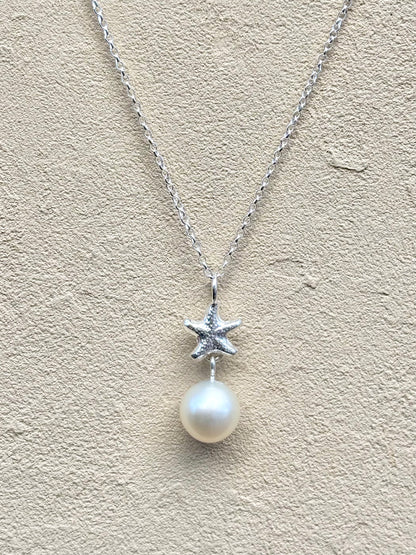 White South Sea Pearl with Sterling Charm Necklace Amy Jahn Consignment Sea Star
