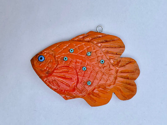 Wooden Carved Garibaldi Fish - ORNAMENTS Daniel Floyd Inventory